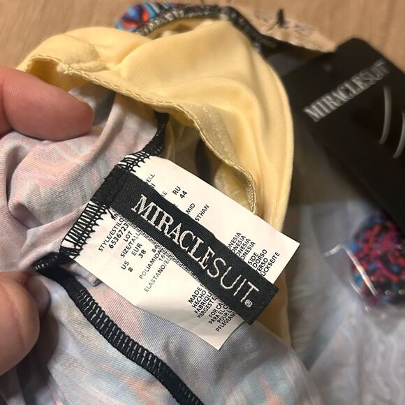 Miraclesuit Casablanca Multicolor Print Bandini Tankini Swim Top Size 8 - Picture 9 of 12